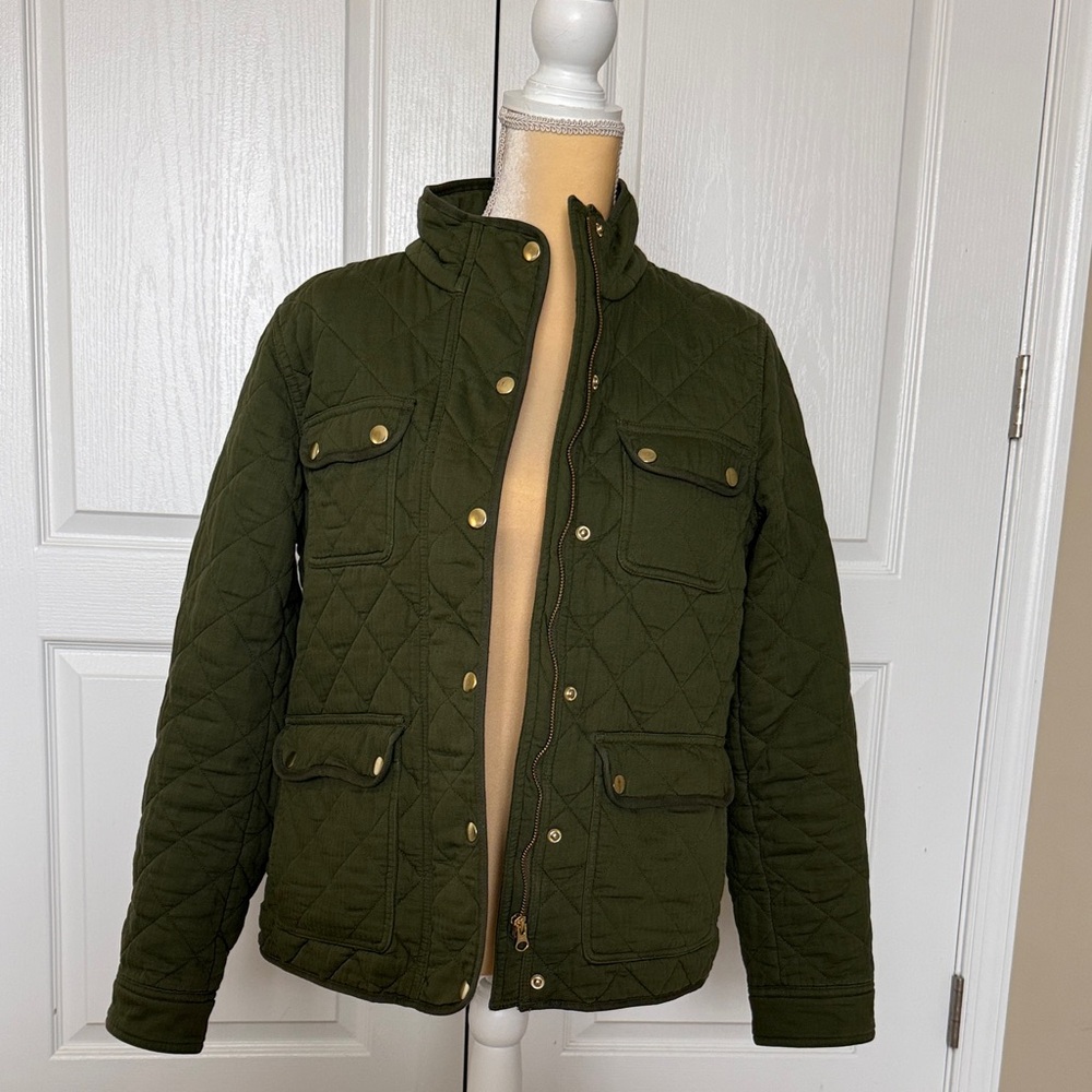 Women’s JCrew Quilted Green Jacket